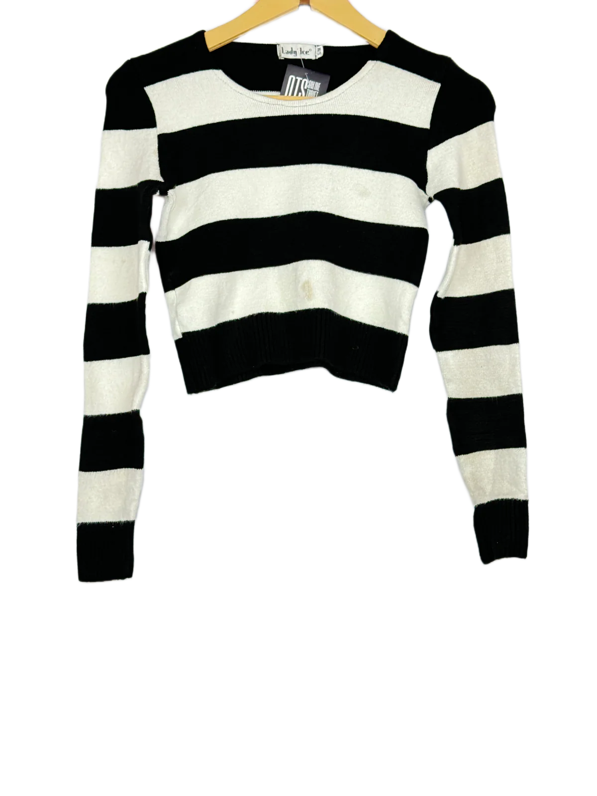 Black & White Winter Crop Top by Lady Ice (WCT-9)