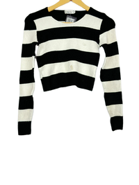 Black & White Winter Crop Top by Lady Ice (WCT-9)