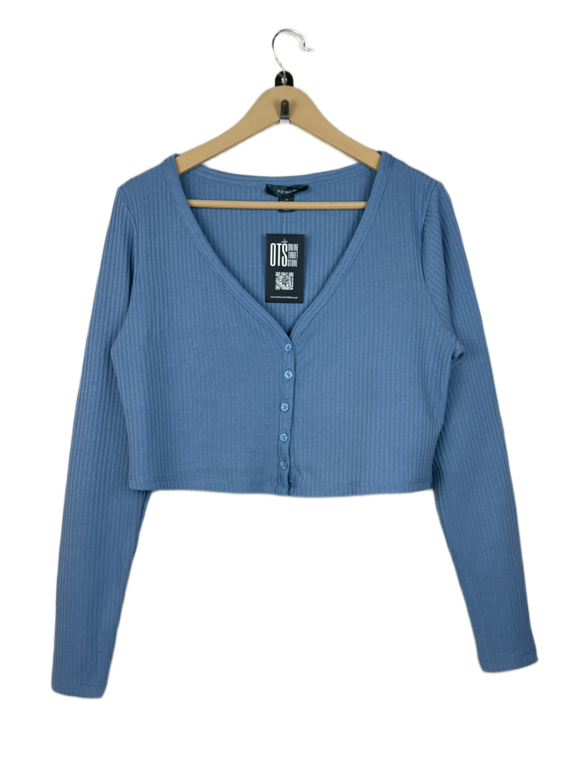 Winter Crop Tops | Primark | Preloved Branded | SkyBlue Polyester | Premium | OTS Thrift Store Karachi Pakistan