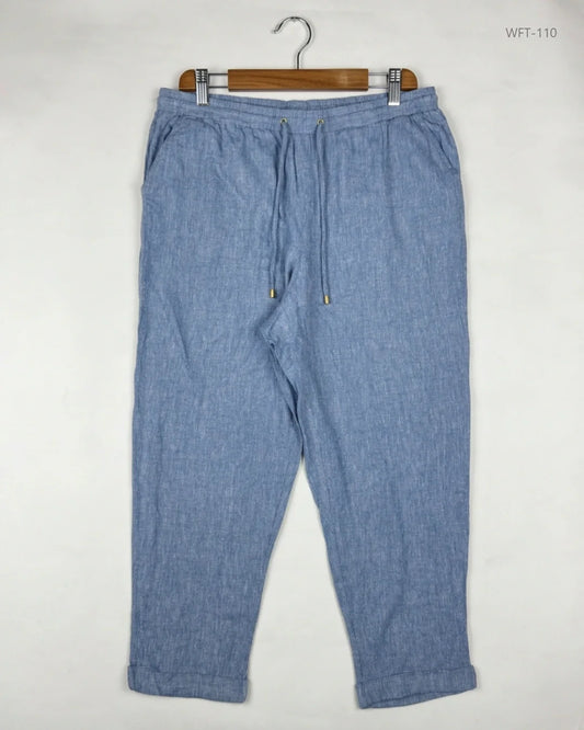 UK Imported secondhand Women Flapper Trouser - ELLEN TRACY brand, Blue Cotton, Premium condition, for - Online Thrift Store Lahore Pakistan