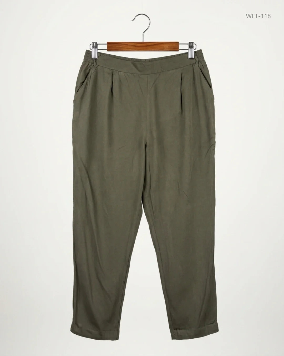 Shop Premium Women Flapper Trouser by New Look | Preloved Branded Clothes | Olive Viscose | | OTS Thrift Store Lahore Pakistan