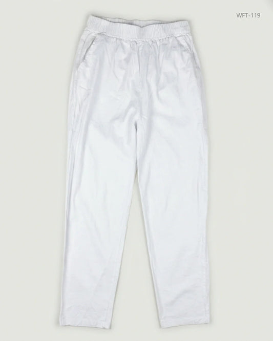 UK Imported secondhand Women Flapper Trouser - CUT LABEL brand, White Cotton, Premium condition, for - Online Thrift Store Islamabad Pakistan