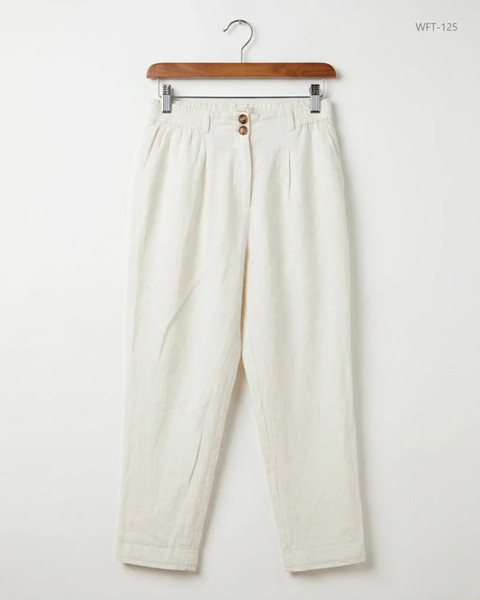 Premium Condition Women Flapper Trouser | Preloved Peacocks | OffWhite Cotton | Thrift Shop for Karachi Pakistan | OTS