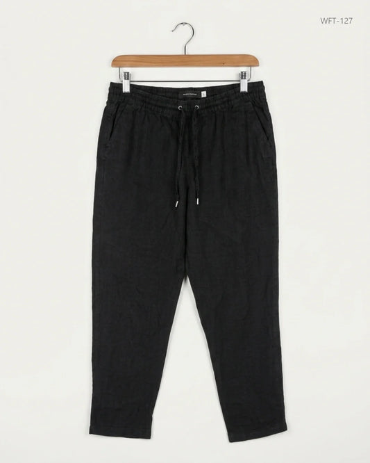 Preloved Premium Women Flapper Trouser by H&M, Black Cotton for - OTS Thrift Shop Karachi Pakistan