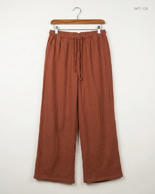 UK Imported secondhand Women Flapper Trouser - New Look brand, Brown Cotton, Premium condition, for - Online Thrift Store Islamabad Pakistan
