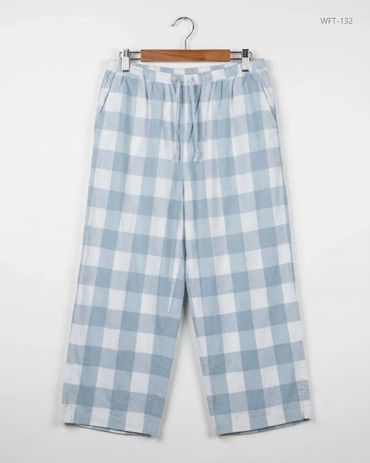 Women Flapper Trouser | Hush | Preloved Branded | SkyBlue Cotton | Premium | OTS Thrift Store Peshawar Pakistan