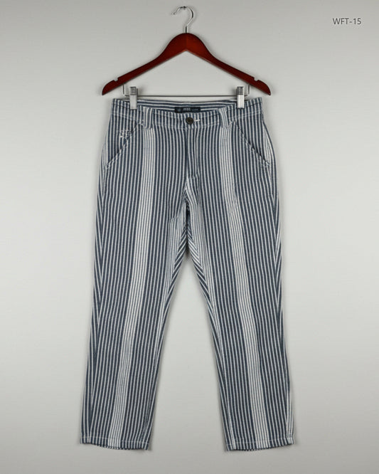 Shop Good Women Flapper Trouser by NEXT PETITE | Preloved Branded Clothes | Blue & White Cotton | Womens | OTS Thrift Store Islamabad Pakistan
