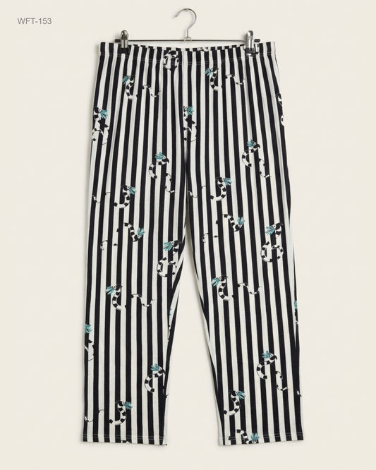 Shop Premium Women Flapper Trouser by George | Preloved Branded Clothes | Black & White Polyester | | OTS Thrift Store Peshawar Pakistan