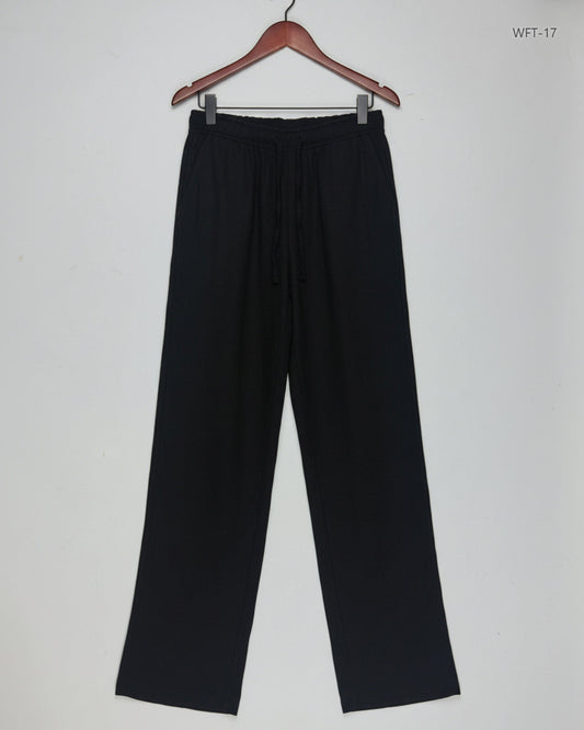 Preloved Premium Women Flapper Trouser by Bershka, Black Cotton for Womens - OTS Thrift Shop Lahore Pakistan