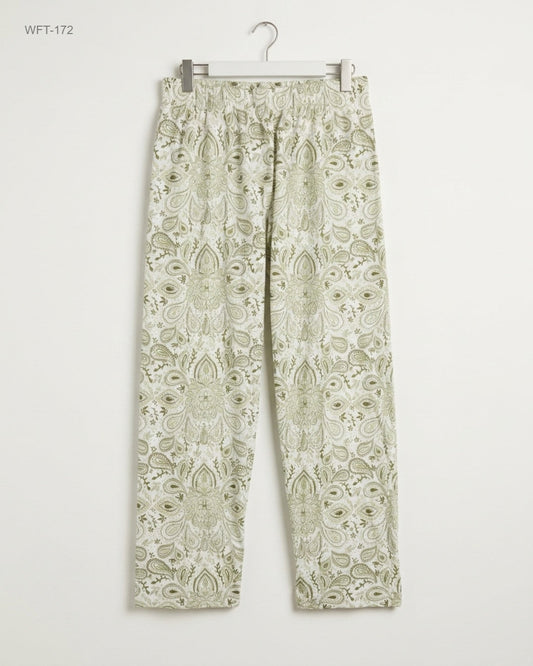 Preloved Premium Women Flapper Trouser by Primark, Green Cotton for - OTS Thrift Shop Karachi Pakistan