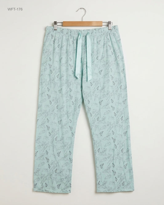 Women Flapper Trouser | LOVE TO LOUNGE | Preloved Branded | Turquoise Cotton | Premium | OTS Thrift Store Peshawar Pakistan