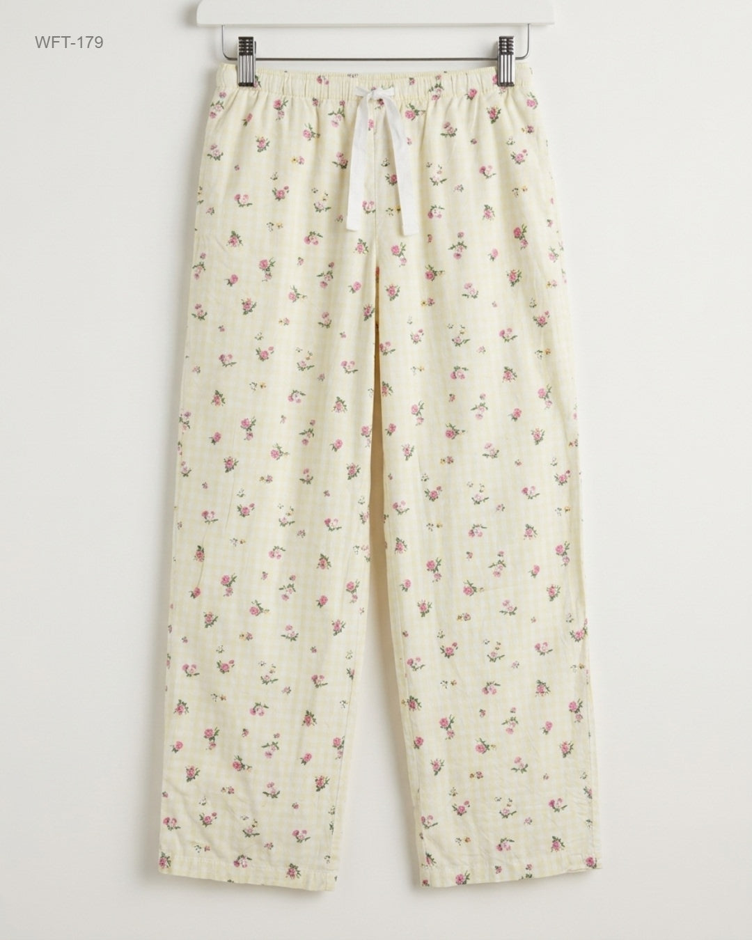 Marks & Spencer (WFT-179) Floral Gingham Pajama Pants