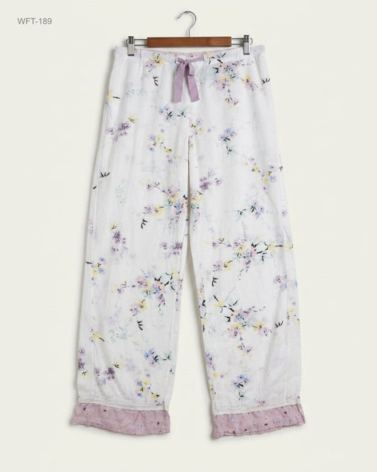Women Flapper Trouser | Marks & Spencer | Preloved Branded | White Cotton | Premium | OTS Thrift Store Peshawar Pakistan