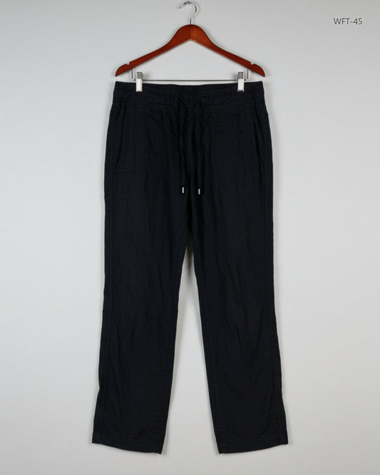 Secondhand Branded Women Flapper Trouser by Marks & Spencer, Black Viscose fabric, Premium condition, for Womens - Online Thrift Shop Lahore Pakistan
