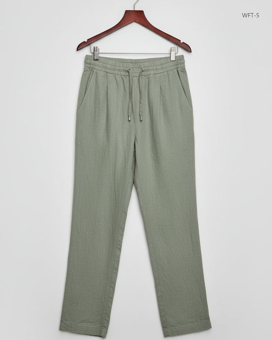 Shop Premium Women Flapper Trouser by New Look | Preloved Branded Clothes | Olive Cotton | Womens | OTS Thrift Store Peshawar Pakistan