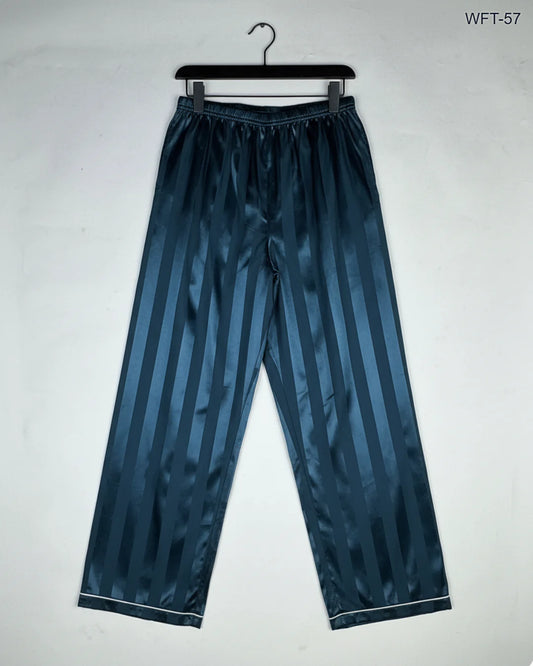 Women Flapper Trouser | Cut Label | Preloved Branded | Teal Polyester | Premium | OTS Thrift Store Islamabad Pakistan