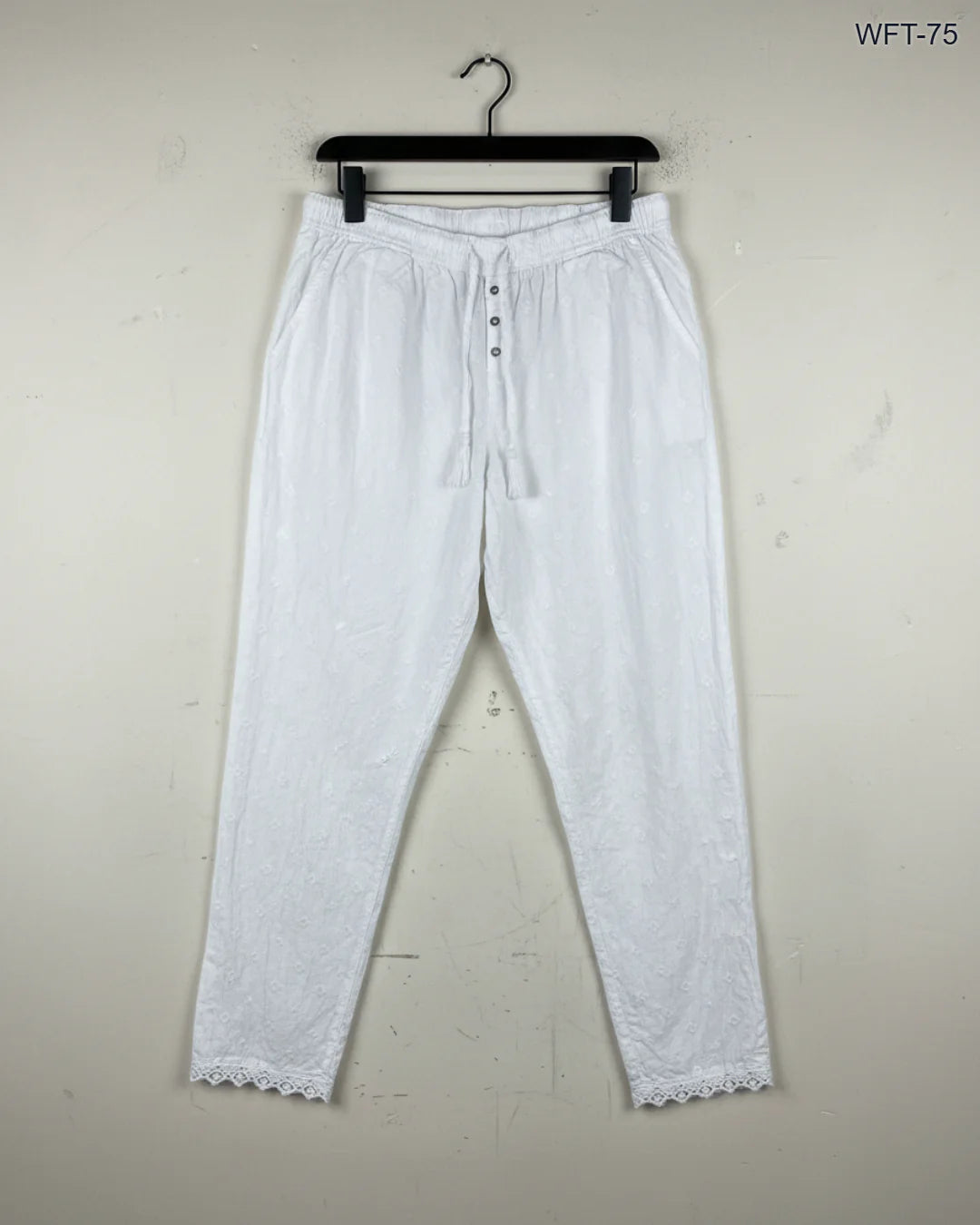 Premium Condition Women Flapper Trouser | Preloved LOVE TO LOUNGE | White Cotton | Thrift Shop for Womens Karachi Pakistan | OTS