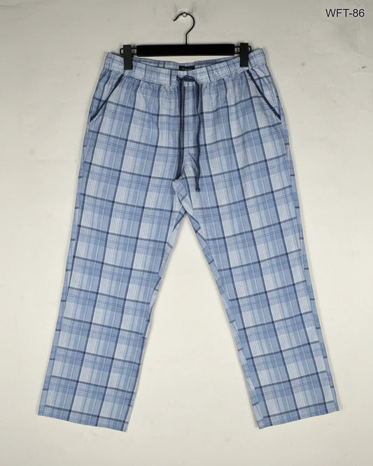 Women Flapper Trouser | LOVE TO LOUNGE | Preloved Branded | SkyBlue Cotton | Premium | OTS Thrift Store Karachi Pakistan