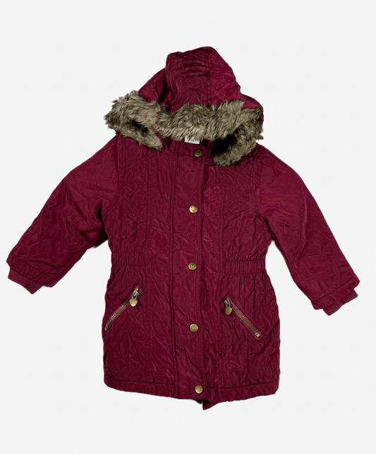 Secondhand Branded Girls Jackets by F&F, MEHROON POLYSTER fabric, PREMIUM PLUS condition, for GIRLS - Online Thrift Shop Islamabad Pakistan