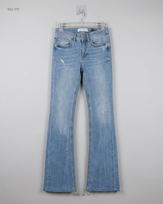 Women Jeans | ZARA | Preloved Branded | Sky Blue Cotton | PREMIUM | OTS Thrift Store Lahore Pakistan