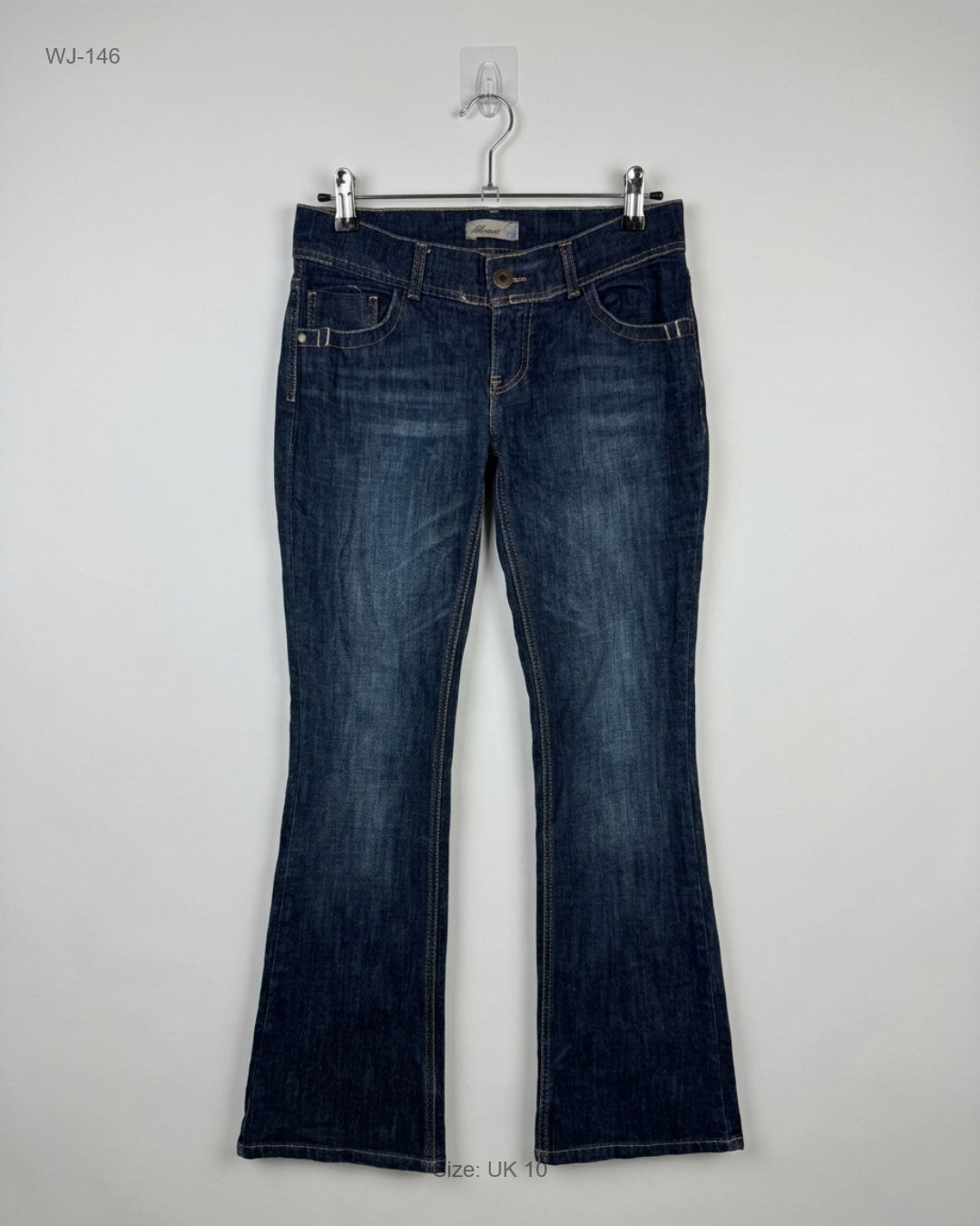 Secondhand Branded Women Jeans by BOOT CUT, Dark Blue Cotton fabric, Premium condition, for - Online Thrift Shop Lahore Pakistan