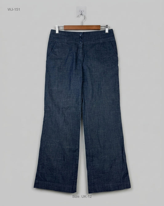 Preloved Premium Women Jeans by PETITE, DARK BULE Cotton for - OTS Thrift Shop Peshawar Pakistan