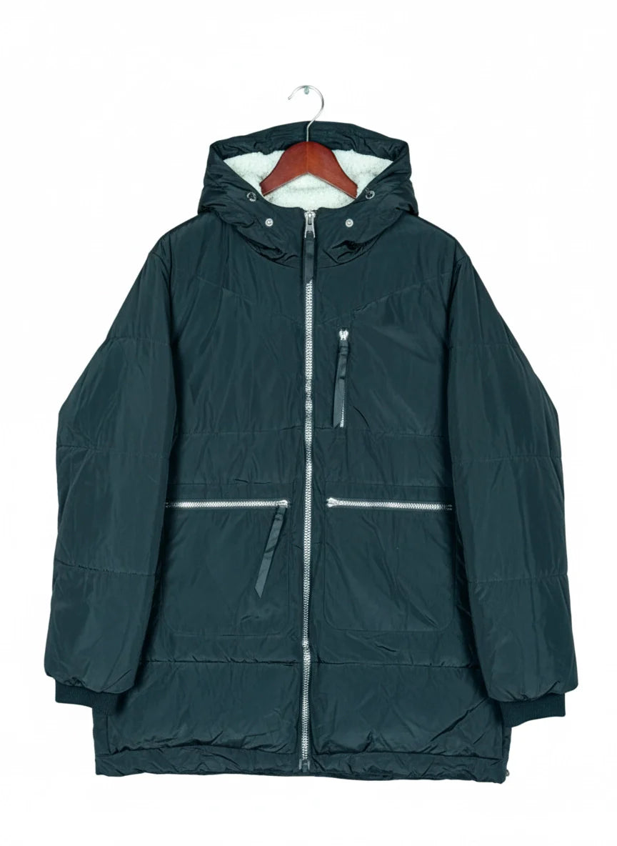 Shop Premium Plus Bomber & Puffer Jackets by Dunnes | Preloved Branded Clothes | Black Polyester | Women | OTS Thrift Store Lahore Pakistan