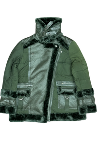 Olive Green Bomber & Puffer Jacket by River Island (WJKT-31)