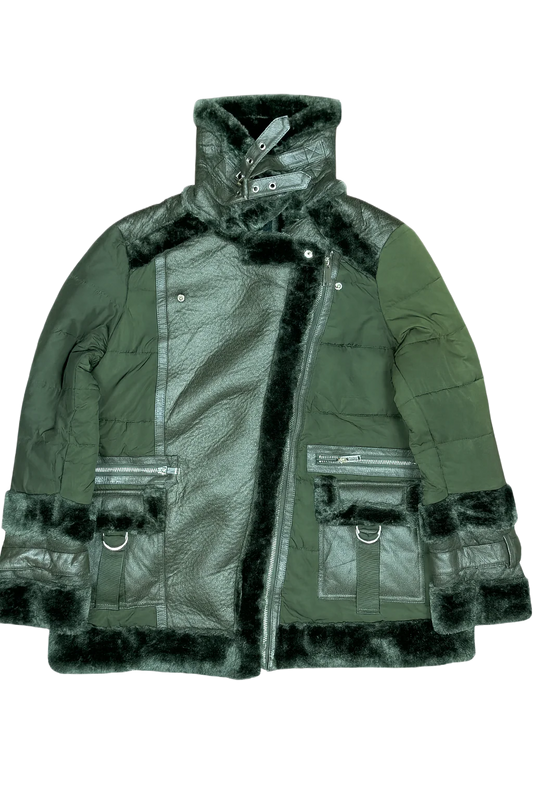 Shop Premium Bomber & Puffer Jackets by River Island | Preloved Branded Clothes | Olive Polyester | Women | OTS Thrift Store Islamabad Pakistan