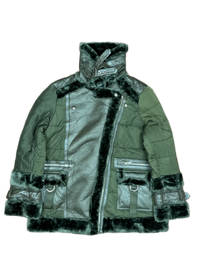 Olive Green Bomber & Puffer Jacket by River Island (WJKT-31)