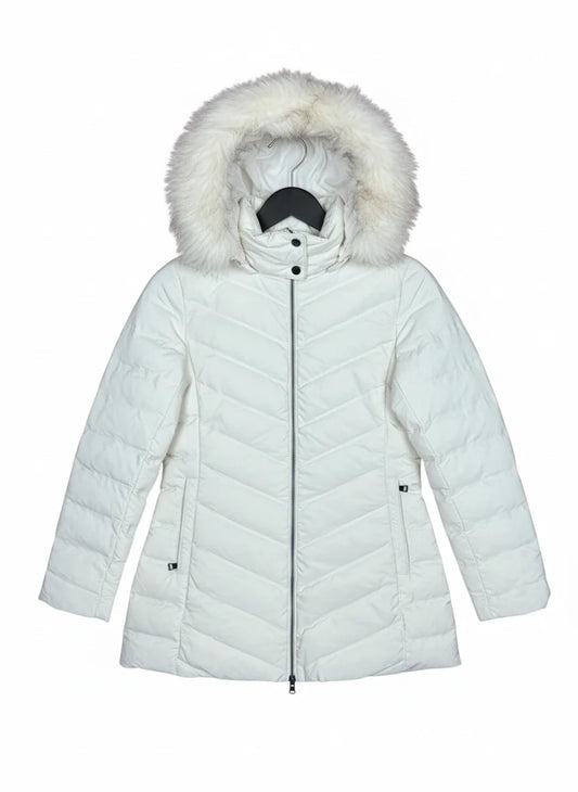 Secondhand Branded Bomber & Puffer Jackets by Zara, Off White Polyester fabric, Premium Plus condition, for Women - Online Thrift Shop Lahore Pakistan