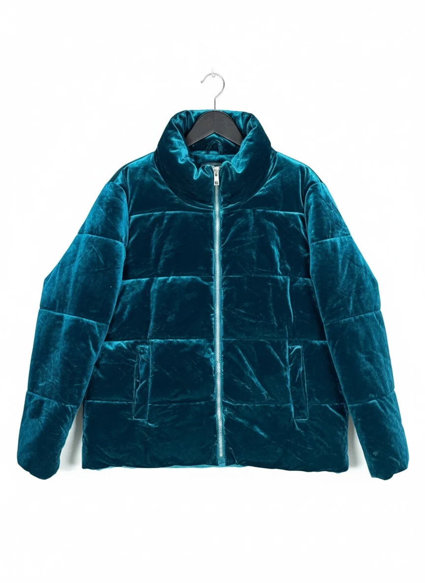 Excellent Condition Bomber & Puffer Jackets | Preloved Love Coats | Teal Polyester | Thrift Shop for Women Islamabad Pakistan | OTS