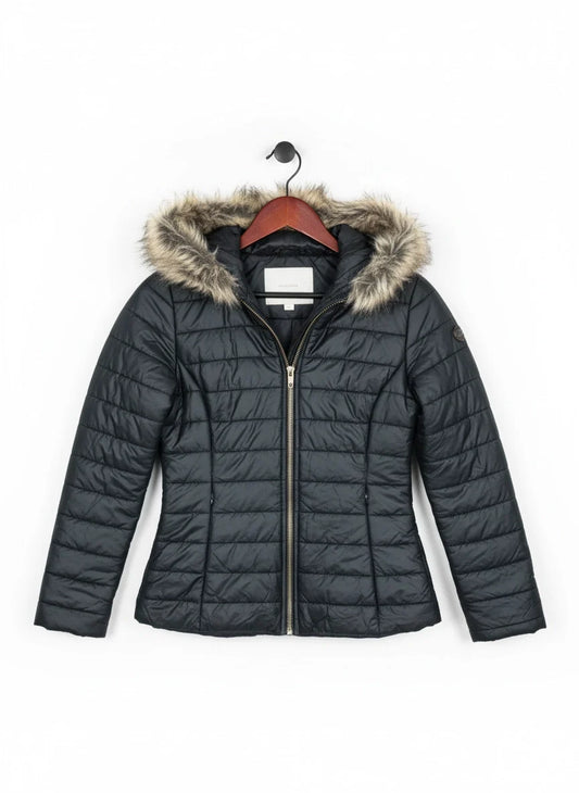 Preloved Premium Bomber & Puffer Jackets by Made in Italy, Black Naylon for Women - OTS Thrift Shop Islamabad Pakistan