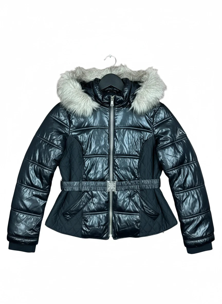 Shop Premium Bomber & Puffer Jackets by River Island | Preloved Branded Clothes | Black Polyester | Women | OTS Thrift Store Lahore Pakistan