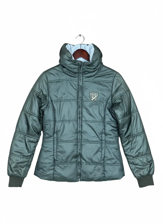 Secondhand Branded Bomber & Puffer Jackets by Spooks, Brown Polyester fabric, Premium Plus condition, for Women - Online Thrift Shop Peshawar Pakistan