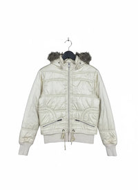 Beige Bomber & Puffer Jacket by claire dk (WJKT-71)