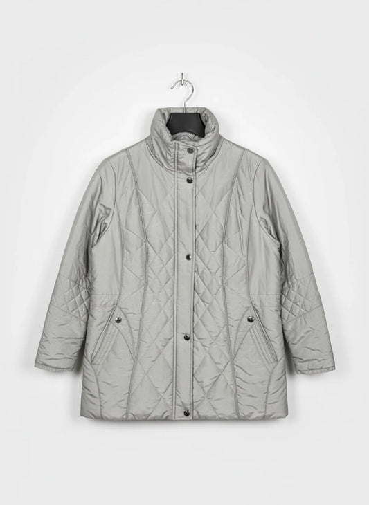 Premium Condition Bomber & Puffer Jackets | Preloved Baty | Silver Polyester | Thrift Shop for Women Lahore Pakistan | OTS