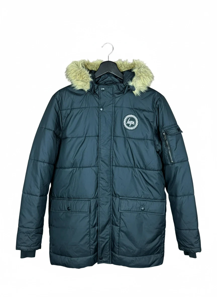 Secondhand Branded Bomber & Puffer Jackets by Hype, Black Polyester fabric, Premium condition, for Women - Online Thrift Shop Karachi Pakistan