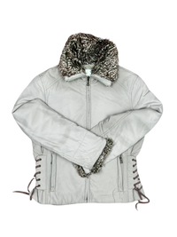 Beige Bomber & Puffer Jacket by Ming (WJKT-87)