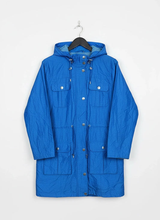 UK Imported secondhand Bomber & Puffer Jackets - Per Una brand, Blue Cotton, Premium condition, for Women - Online Thrift Store Peshawar Pakistan