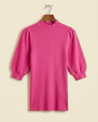 Next (WJS-111) Mock Neck Puff Sleeve Knit Top
