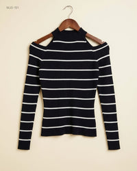 New Look (WJS-151) Cold-Shoulder Ribbed Top