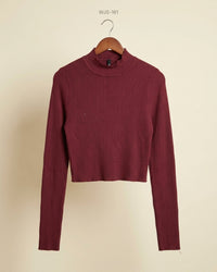 H&M (WJS-161) Ribbed Mock-Neck Crop Top