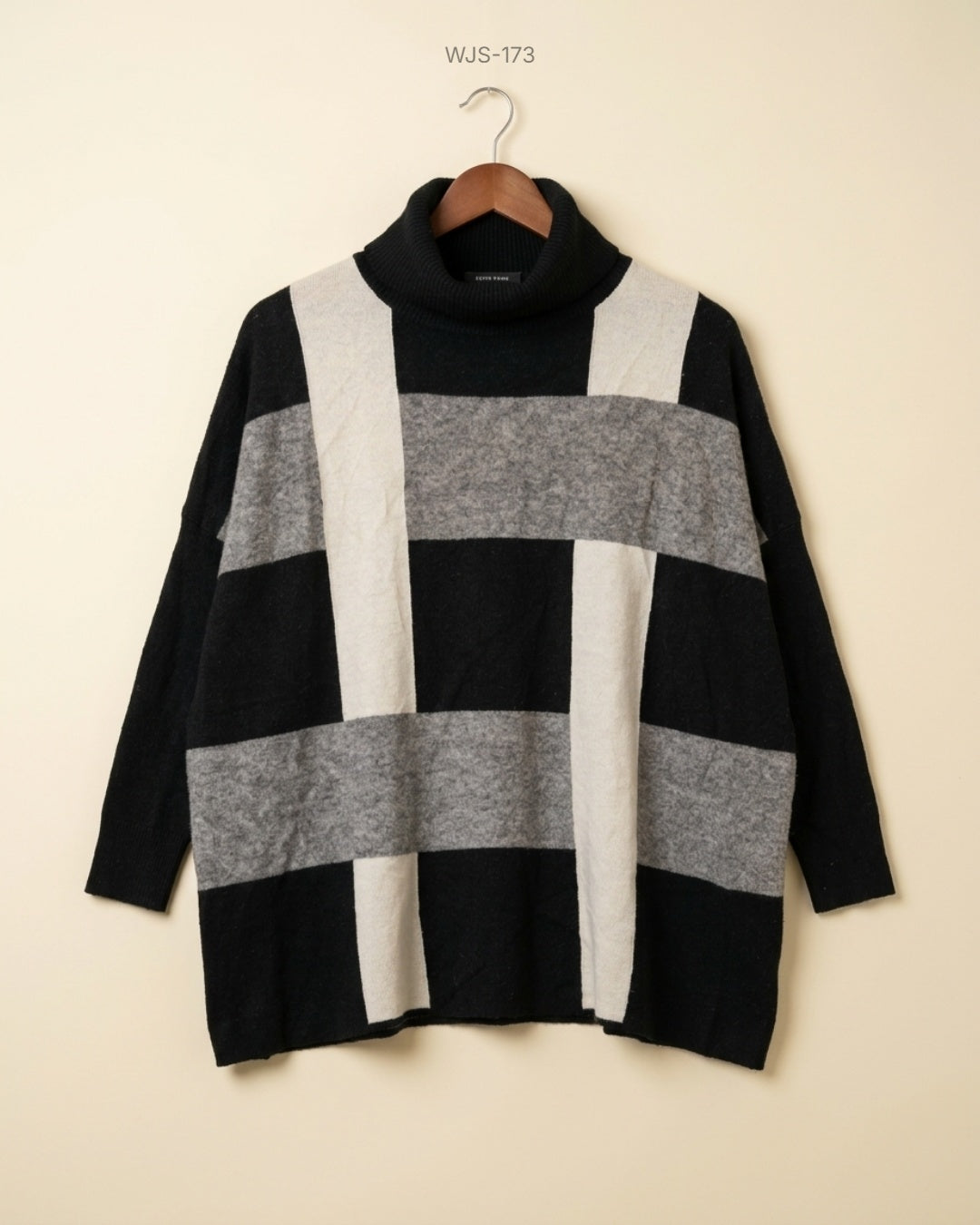 TU Black Oversized Turtleneck Sweater buy preloved clothing online Pakistan