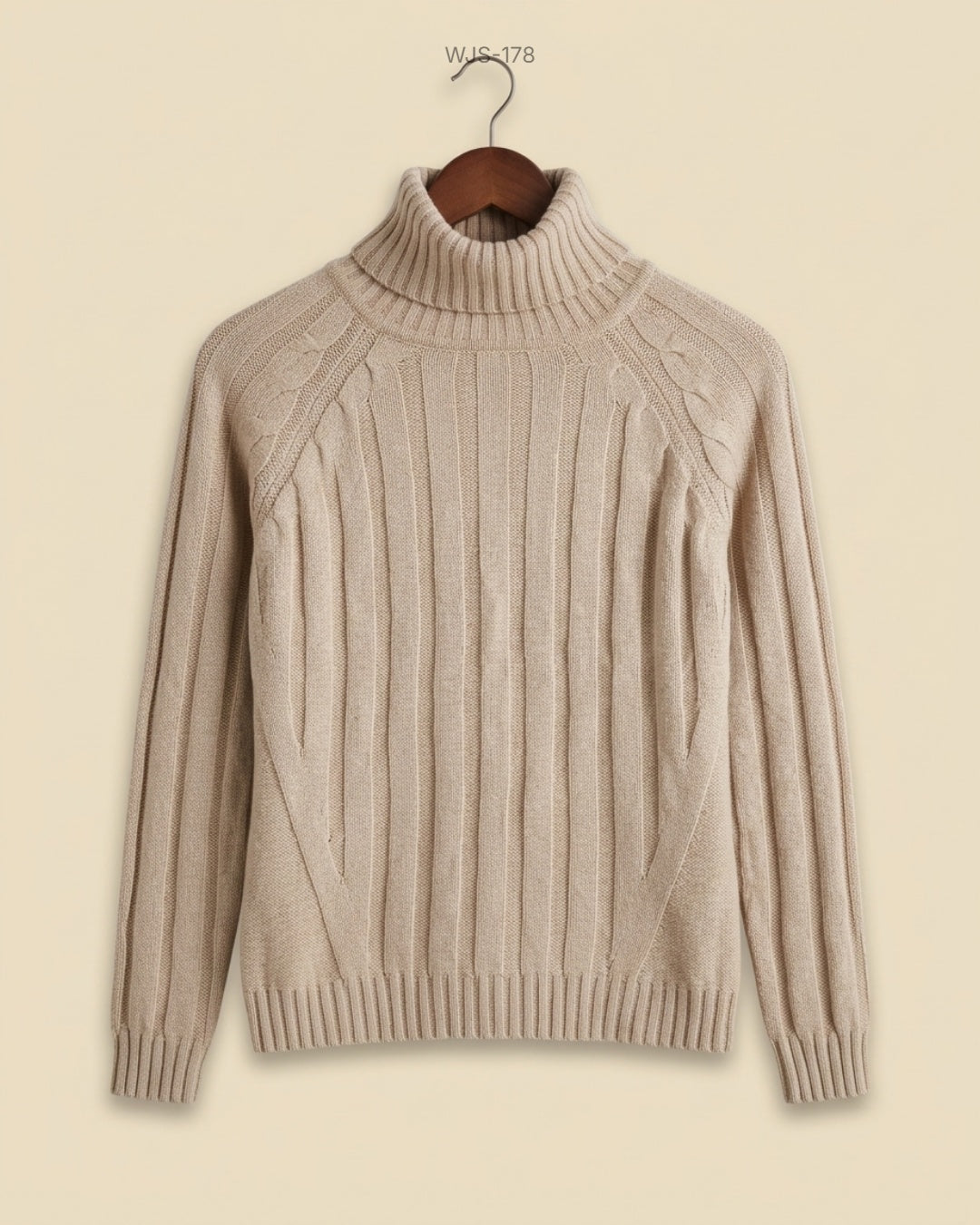 JONQUET Beige Turtleneck Ribbed Sweater buy preloved clothing online Pakistan