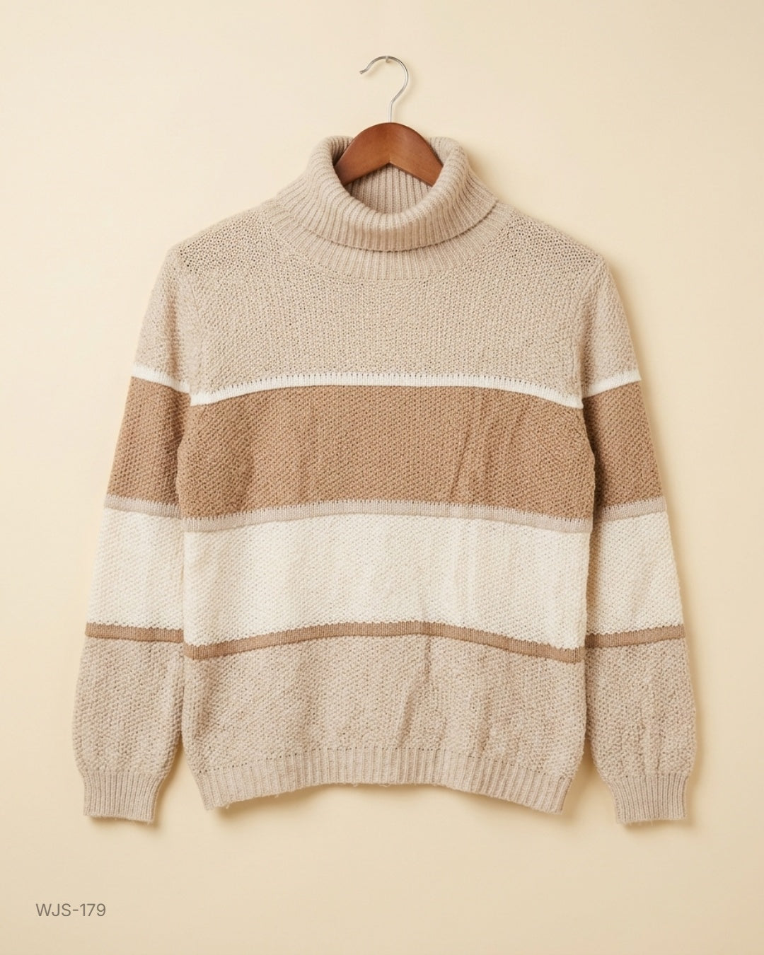 Unknown (WJS-179) Turtleneck Color-Block Sweater