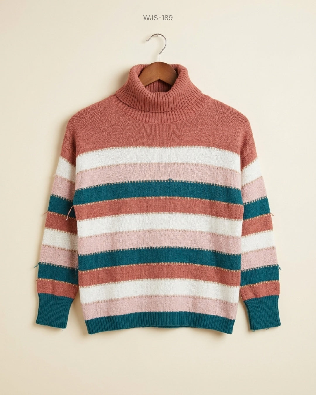 Unknown (WJS-189) Turtleneck Striped Sweater