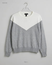 CUT LABEL (WJS-303) Chevron Color-Block Sweater