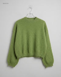CUT LABEL (WJS-310) Fuzzy Crew Neck Sweater