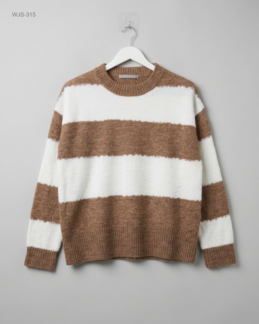 Betty & Co Brown Striped Crewneck Sweater buy preloved clothing online Pakistan